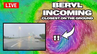 Hurricane Beryl Closest Livestream Coverage [upl. by Vevine376]