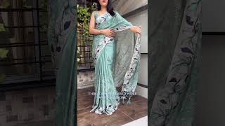 Pastel shades thread embroidery with cut work sarees contact 9884792857 [upl. by Ysnap309]