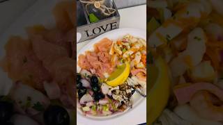 Seafood and salmon salad cookingtutorial seafooddishes italianfood antipasti [upl. by Adrian377]