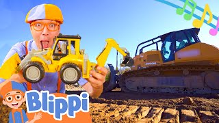 Blippis Bulldozer Song  BRAND NEW Blippi Excavator Construction Songs for Kids [upl. by Noisla]