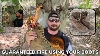 How To Make an Emergency Fire with Your Boots [upl. by Oswell]