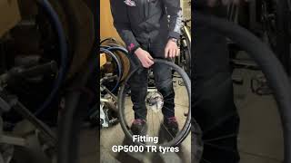 Fitting Continental GP5000 Tubeless Ready tyres by hand no tools TR Tyres  THE CYCLE RENOVATOR [upl. by Pilihp]