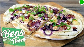 Feiner Flammkuchen mit Feigen und Honig  Weinstuben Rezept [upl. by Aiciram]