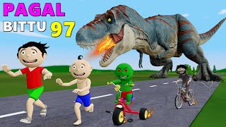 Pagal Bittu Sittu 97  Dinosaur Wala Cartoon  Bittu Sittu Toons  Pagal Beta  Cartoon Comedy [upl. by Schuler952]