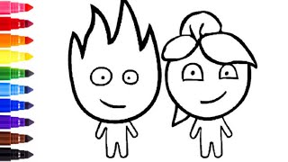 how to draw a fireboy and watergirl  fireboy and watergirl [upl. by Enaj585]