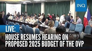 LIVE House resumes hearing on proposed 2025 budget of the Office of the Vice President  Sep 10 [upl. by Kaazi]