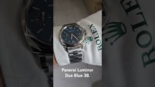 Panerai Luminor Due 38mm blue Paneristi ref 1123 steel bracelet [upl. by Akins]