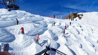 Härteste SkiAbfahrt der Welt Schweizer Wand 90 in Les Portes du Soleil [upl. by Arny]