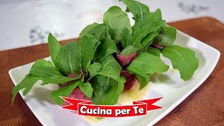 Carpaccio di manzo con rucola e grana  Ricetta veloce [upl. by Maidy]