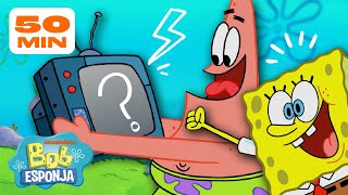 Bob Esponja  Todo Lo que Mira Bob Esponja en Televisión 📺  Compilación de 50 Minutos  Bob Esponja [upl. by Aicilaf]