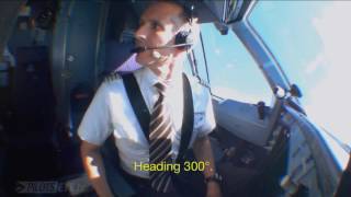 Swiss Airbus A340  Descent and Landing into Zurich English Subtitles [upl. by Airamasor]