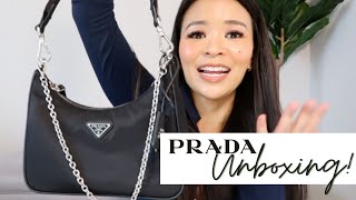 PRADA REEDITION RENYLON 2005 UNBOXING amp FIRST IMPRESSIONS MOD SHOTS  Irene Simply [upl. by Daenis]