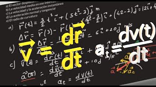 Velocidad instantánea velocidad media aceleración tangencial y normalDerivadasEjercicio resuelto [upl. by Evelina]