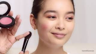 Glowy Makeup LookTutorial with Kira Nasrat  bareMinerals [upl. by Ettenej]