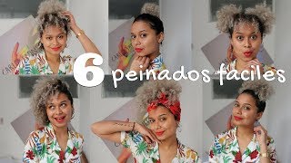 6 peinados fáciles para cabello RIZADO corto [upl. by Ynettirb290]