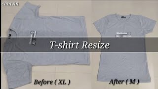 Tshirt Resizing  How to convert XL size Tshirt into M  Tshirt Alteration  Resize Mens shirt [upl. by Levitt697]