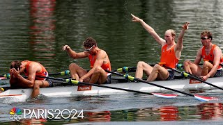 Netherlands glides to backtoback golds in mens quad sculls  Paris Olympics  NBC Sports [upl. by Ssor280]