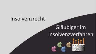 Insolvenzrecht 3  Gläubiger im Insolvenzverfahren [upl. by Ahsinaj334]