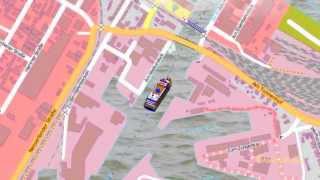 Emder Hafenrundfahrt Harbor Boat Tour in Emden Map Animation Landkarte Stadtplan [upl. by Snevets533]