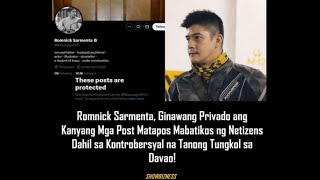 ROMNICK NAG CLOSE NA NG FB PUBLIC POST [upl. by Ahsiel516]