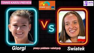 Swiatek vs Giorgi Live Stream  Miami Open 2024  Iga Świątek vs Camila Giorgi Live [upl. by Linehan]