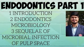 Introduction to Endodontics Microbiology and Sequelae Of Microbial Infection Of Pulp Space [upl. by Aniala]