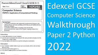 Edexcel GCSE Computer Science New Specification Paper 2 exam 2022 [upl. by Ttocserp704]