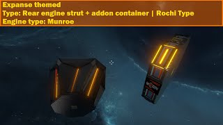 Space Engineers Expanse  Rochi Type Rear Engin Strut for Munroe with addon flatpack cargo container [upl. by Matilde]