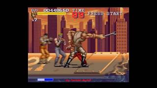 Final Fight Tough Super Famicom  Round 3  Bus Stop  Caine Route  Expert Difficulty [upl. by Ennayelhsa]