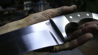 Forging a Hailfingen Seax knife out of semi truck leaf spring steel [upl. by Norym]