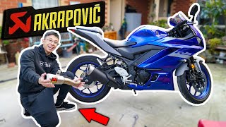 The Best Exhaust Mod for the YAMAHA R3  AKRAPOVIC SLIP ON Exhaust [upl. by Mowbray799]