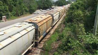 GoderichExeter Railway Train 581 At Goderich Ontario Harbor Shoving Empty Hoppers To Salt Mine GEXR [upl. by Meras532]