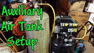 Air Compressor Auxiliary Tank Setup First Air Compressor Advice [upl. by Acilejna]