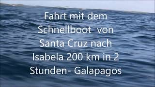 Fahrt mit dem Schnellboot von Santa Cruz nach Isabela Galapagos 200 km in 2 Stunden [upl. by Yedorb]