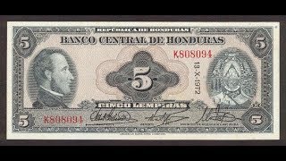 Billetes de 5 Lempiras de Honduras [upl. by Esyak469]