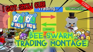 📈Bee Swarm Simulator TRADING MONTAGE 🐻I FINALLY GOT SNOW CUB Bee Swarm Simulator Trade [upl. by Ed955]