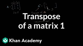 Transpose of a matrix  Matrices  Precalculus  Khan Academy [upl. by Gena]