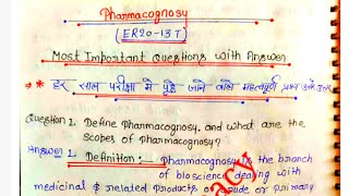 Pharmacognosy Most Important Questions Answers Dpharma 1st year important question answer pdf pdf [upl. by Wolford720]