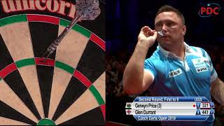 NINEDARTER Gerwyn Prices perfect leg against Glen Durrant at the Czech Darts Open [upl. by Toland]