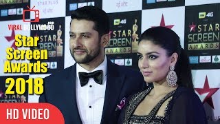 Aftab Shivdasani With Wife Nin Dusanj At Star Screen Awards 2018  Star Plus Awards Show 2018 [upl. by Iteerp]