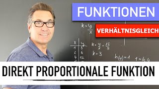 Was ist eine direkt proportionale Funktion  Proportionalitätsfaktor  Zuordnung  affine Funktion [upl. by Musa596]