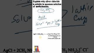 AgCl in Methylamine  1 Minute Chemistry  jeemains neet [upl. by Oalsecnew]