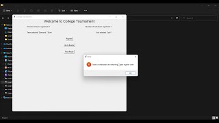 Basic Tournament Management Project  Python Tkinter projects [upl. by Maighdlin]