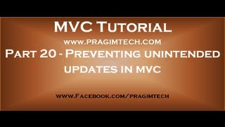 Part 20 Preventing unintended updates in mvc [upl. by Rodie]