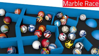 Football Clubs Marble Race 3D 32 best clubs  Super League [upl. by Nafis]