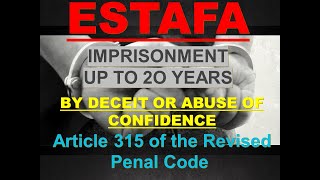 ESTAFA O SWINDLING CASE IN THE PHILIPPINES MAY NAKUKULONG BA SA UTANG  SCAM rpc tagalog [upl. by Berliner]