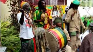 Nyabinghi Drumming and on Bob Marley Day 2013 [upl. by Scotty]