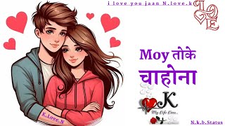 Chahona Moy Toke चहोना।।New Nagpuri Love Romantic Lyrics Status Video 2024।। [upl. by Read]