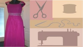 Hem a Chiffon Dress or Formal Gown With a Sewing Machine  Quick and Easy [upl. by Atteynek]