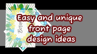 Two amazing front page design for school project file  Unique and easy front page design ideas [upl. by Atinehc]